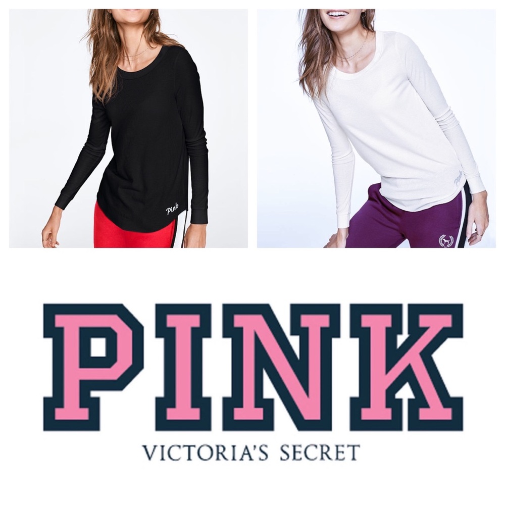 🌟NWT🌟 VS Pink Ribbed Long Sleeve Tee Bundle